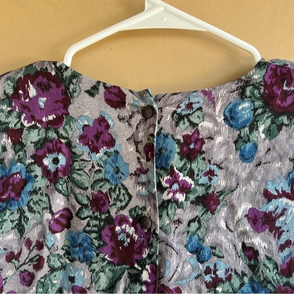 Tangent Floral Long Sleeve Top - Size Small - Vintage Modest Casual - Picture 4 of 8
